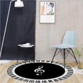 thumbnail image 3 of facefd Musical Note Black White Piano Key Printed Round Carpets Area Rugs for Home Living Room Bedroom Floor Decoration, 3 of 5