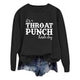 thumbnail image 1 of WEAIXIMIUNG Sweat-Shirt pour Femmes Tendance avec Col Mode Décontractée Couleur Unie Manches Longues Imprimé Lettre Col Rond Hoodie, 1 of 5