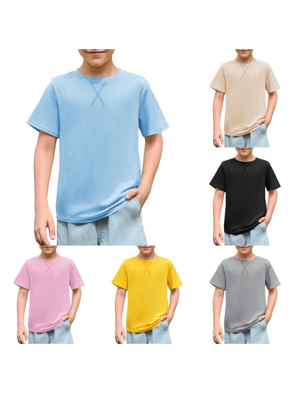 Toddler Boys Tops Summer Crewneck Short Sleeve Tshirts Fashion Casual 3 14 Years Clothes