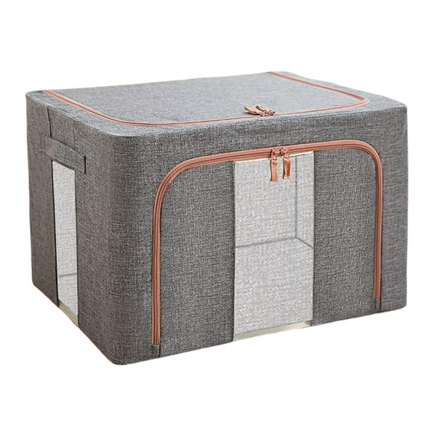 Bolsa organizadora para guardar ropa, contenedor de 66 l con ventana transparente y resistente al polvo. Gris