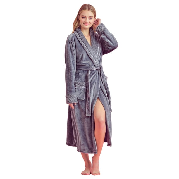 ladies grey bathrobe