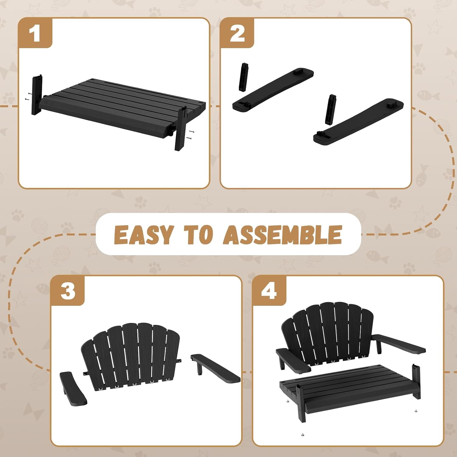 LEHOME Dog Bed - Waterproof & Washable Pet Bed, Durable Resin Comfort Design, Easy to Assemble Indestructible Bed(Black,40.24 * 30.08 * 20.04)