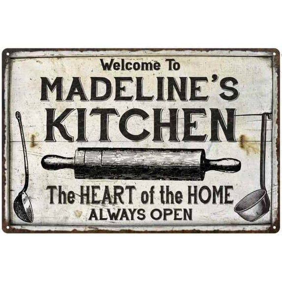 MADELINE'S Kitchen Farmhouse Sign 12 x 18 Matte Finish Metal 112180033333