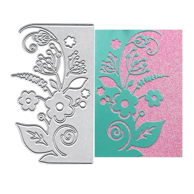 Plantillas de troquelado MESYGK de metal con diseño de flor de diente de león y lirio, color plata