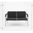 thumbnail image 4 of Waiting Room Chair Reception PU Leather Office Airport Bank Guest Bench Black, 4 of 13
