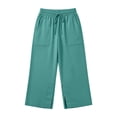 thumbnail image 5 of BOOMNY Girl's Baggy Capri Pants Wide Leg Jogger Pants for Kids Trendy Elastic Waist Solid Lightweight Trousers With Pockets, 5 of 7