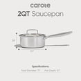 thumbnail image 4 of Carote 2QT Tri-Ply Stainless Steel Ceramic Nonstick Saucepan, Induction Ready, 4 of 6