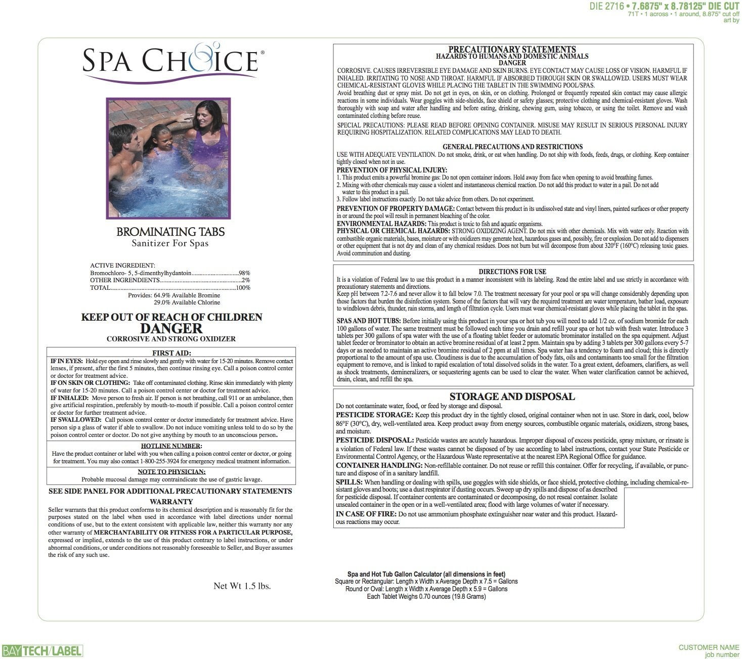 Spa Choice Brominating Bromine Tabs for Spas and Hot Tubs, 1.5-Pounds