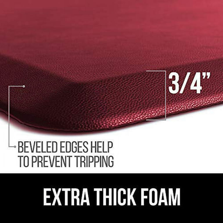 Gorilla Grip Anti Fatigue Cushioned Comfort Mat, Ergonomically Durable,  Supportive, Padded, Thick and Washable, Stain-Resistant, Kitchen, Garage,  Office Standing Desk Mats, 39x20, Red 