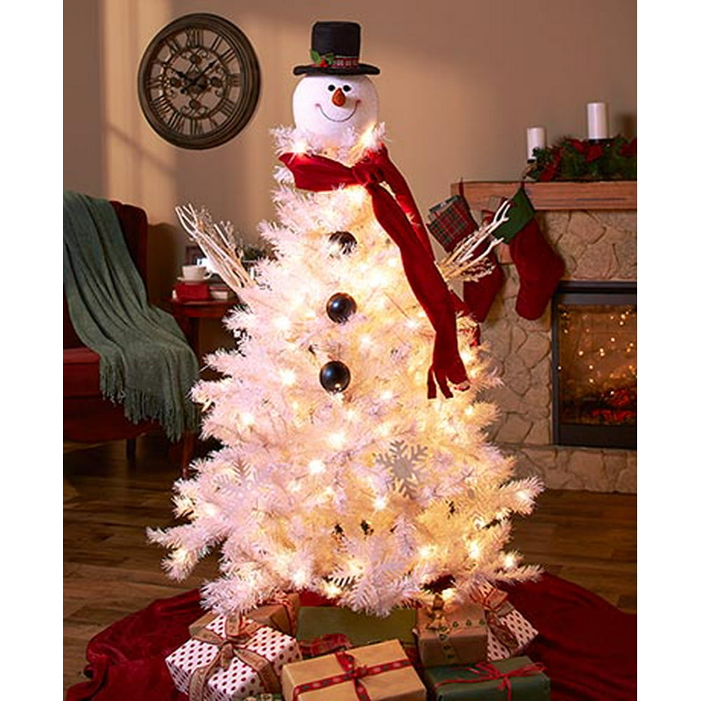 Frosty Snowman Head Tree Topper Christmas Holiday Festive Home Decor