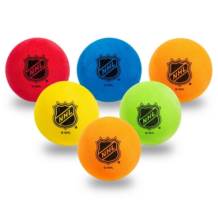 Franklin Sports Mini Foam Hockey Balls - Indoor Floor Hockey Balls for Kids - 6 Soft Foam Hockey Balls - Assorted Colors