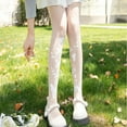thumbnail image 2 of CUZIBR Funny Socks Solid Color Thigh High Socks Extra Long Stocking Leg Warmers Solid Color Slim Over The Knee Stockings Casual Breathable Socks,Purple,One Size, 2 of 5