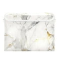 thumbnail image 2 of Large Lidded Bin Foldable Storage Baskets White and Gold Marble Boxes Cubes Lids with 2 Handles for Home Bedroom Office 16.5"x12.6"x11.8", 2 of 7