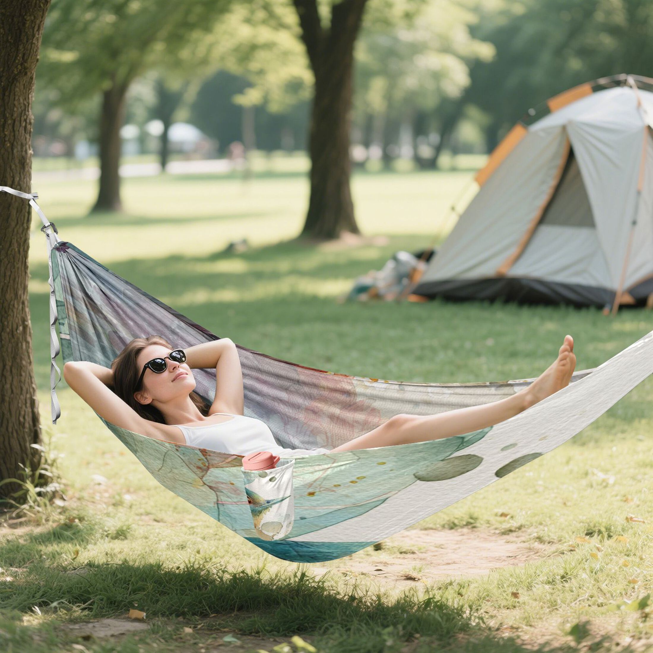 Hammock Camping Hammock Nylon Portable Hammock Travel Camping Hammock Watercolor Blue Bird