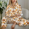thumbnail image 6 of Salouo Pumpkins Pattern Women's Pajamas Set Long Sleeve Button Down Sleepwear Soft Pj Lounge Sets for women 2 Piece Pjs Set with Long Pants-Small, 6 of 7