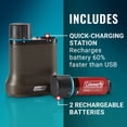 thumbnail image 2 of Coleman® OneSource™ Rechargeable Lithium-Ion Battery (Pack of 2) & 2-Port Quick-Charging Station, 2 of 8