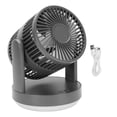 thumbnail image 2 of Table Fan, Air Circulator, Desktop Oscillating with Double Side Airflow Design, Automatic Oscillation, 3 Speeds, 6000mAh Battery, Soft Night Light for, 2 of 7
