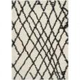 thumbnail image 3 of SAFAVIEH Belize Katriona Abstract Plush Shag Area Rug, Ivory/Charcoal, 4' x 6', 3 of 5