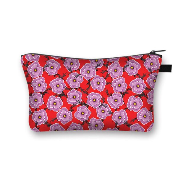 Bolsa de cosméticos con estampado de amapolas rojas para mujer, Bolso pequeño para maquillaje, neceser femenino de belleza, estuche de cosméticos qiuyongming unisex