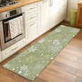 thumbnail image 3 of Christmas Green Kitchen Runner Rug 2x6 Washable Runners for Hallway Non Slip Xmas Winter Snowflakes New Year Holiday Large Area Rug Indoor Floor Carpet for Bathroom Laundry Entryway Bedroom, 3 of 8