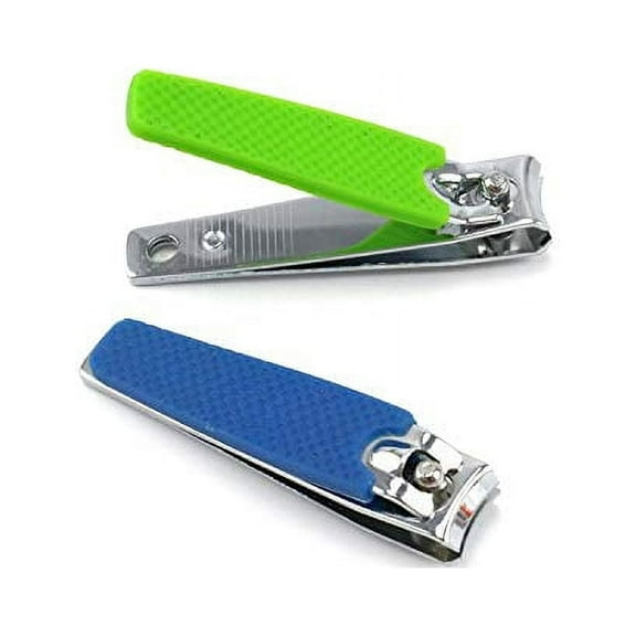 Silicone Grip 2-Pack Toenail Clippers: Premium Manicure & Pedicure Tool for Adults and Teens