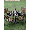 thumbnail image 4 of Outdoor Tablecloth with Umbrella Hole for Patio/Picnic/Party/Camping, Black White Football Waterproof Table Cloth Square Cover Washable, Modern Abstract Art Balls Sport Game (60"x 60"), 4 of 9