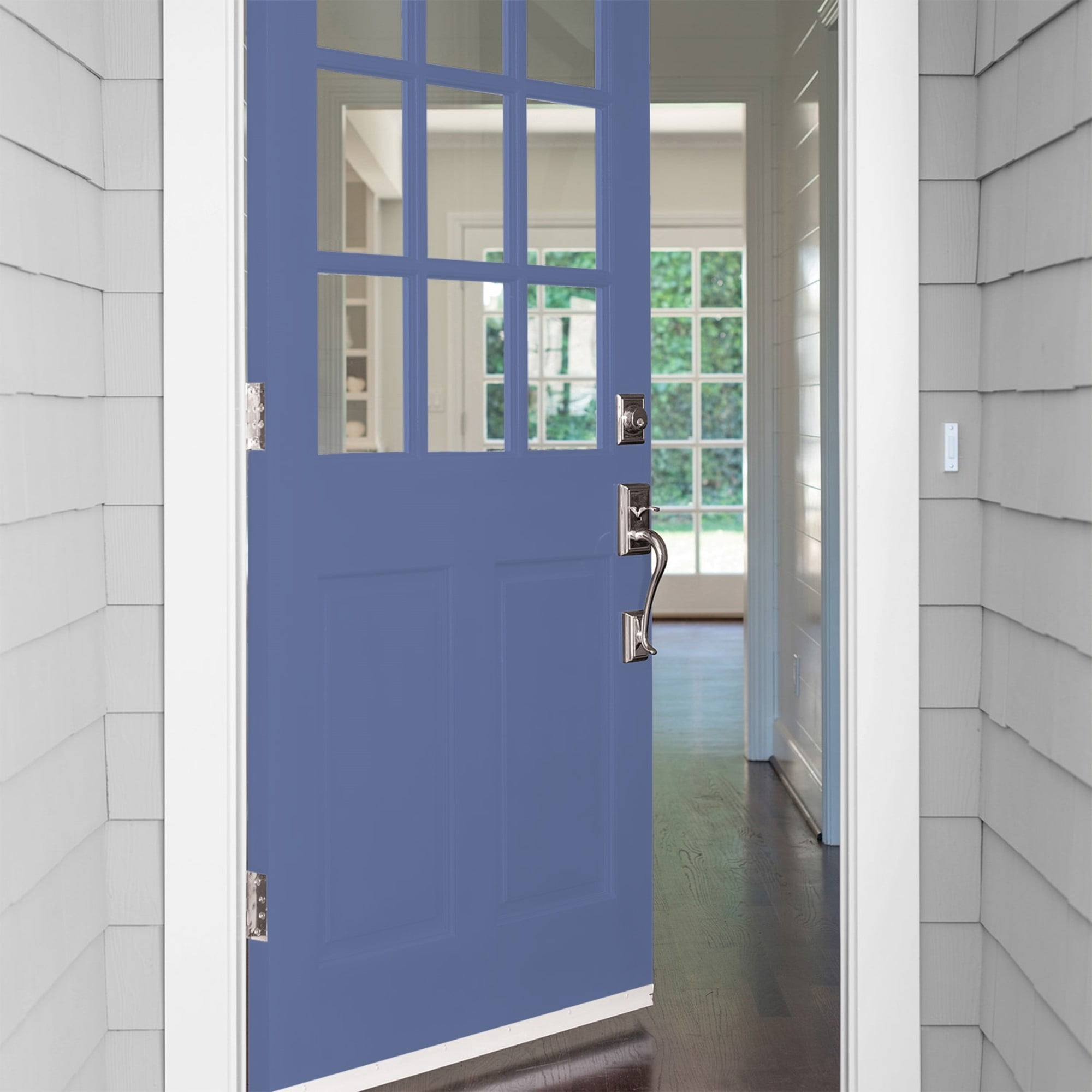 Glidden HEP Blueberry Patch / Blue Satin Exterior Paint with Primer, 1 Gallon