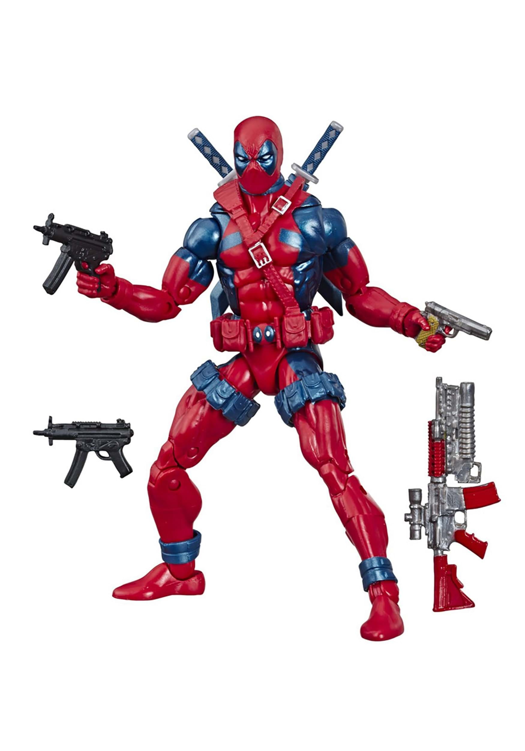 Weapon Pack For 6" Marvel X-Men Red & Grey Suit Deadpool Action Figure 