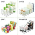 thumbnail image 3 of Plastic Divided Kitchen Organizer Bin Container Box Clear w/ 4 Sections for Pantry, Fridge, Refrigerator, Countertop, Pantry - Hold Cereal, Snacks, Tea, Seasoning - Ligne Collection, 3 of 5