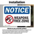 thumbnail image 3 of (2 Pack) Weapon Free Zone OSHA Notice Sign 5 Inch X 3.5 Inch Vinyl Label Decal Sticker Weather Resistant, UV Protected for Workplace, Business, and Construction Site, Made in the USA, 3 of 7