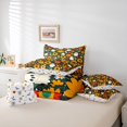 thumbnail image 6 of Homewish Whimsical Halloween Ghost 7-Piece Twin Bedding,Mixed Autumn Floral Print Bedding Comforter Set,Forest Green Yellow,Halloween Reversible, 6 of 8