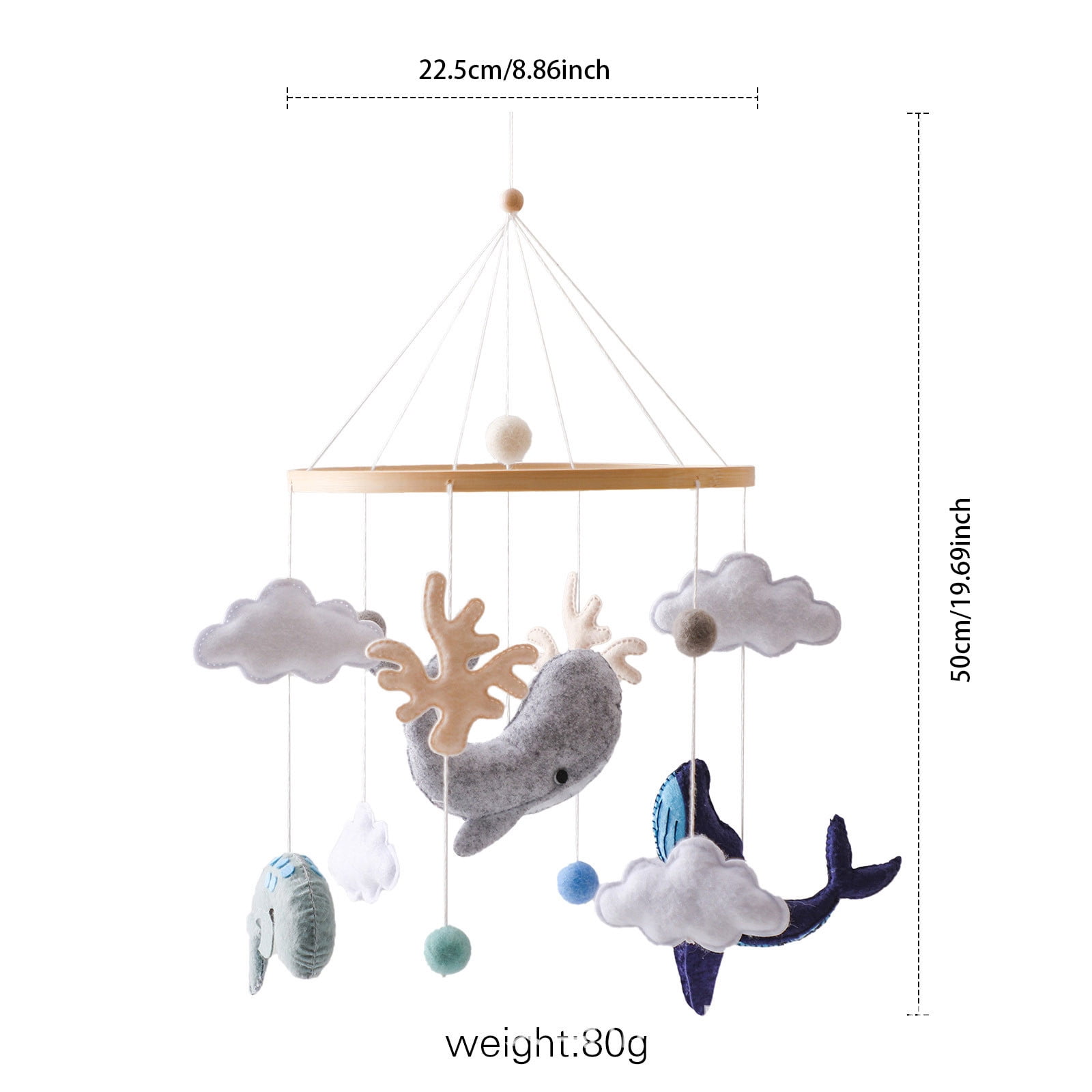 Baby Mobile for Crib, Baby Crib Mobile for Boys Girls, Baby Mobile for Bassinet, Boho Nursery Mobile, Nursery Decor Theme for Bedroom Hanging