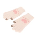 thumbnail image 3 of Guantes de punto de invierno con pantalla táctil, lindos guantes de invierno con patrón de pata de gato, guantes de invierno de punto, uso conveniente, 3 of 9