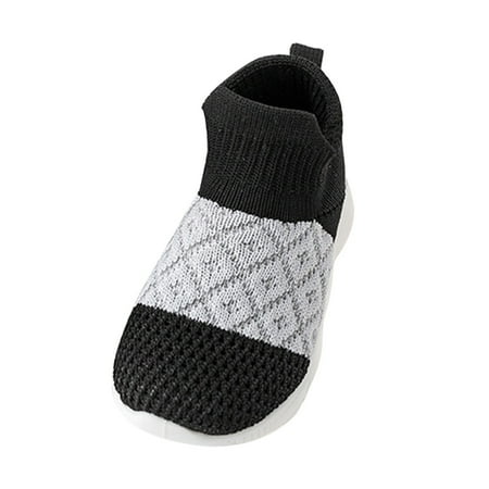 Ketyyh-chn99 Boys Girls Shoes Kids Sneakers Shoes Toddler Girls Kids Sneakers Shoes Breathable Lightweight band Athletic Running Walking Fashion Child Strap Non Slip Hook and Loop Closure Black 5.5