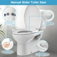 thumbnail image 3 of Round Non-Electric Bidet Toilet Seat, Bidet Attachment for Toilet with Self-Cleaning Nozzles, Slow Close Toilet Seat,Quick-Release Easy DIY Installation, Feminine Cleaning | 17" White Quiet-Close, 3 of 9