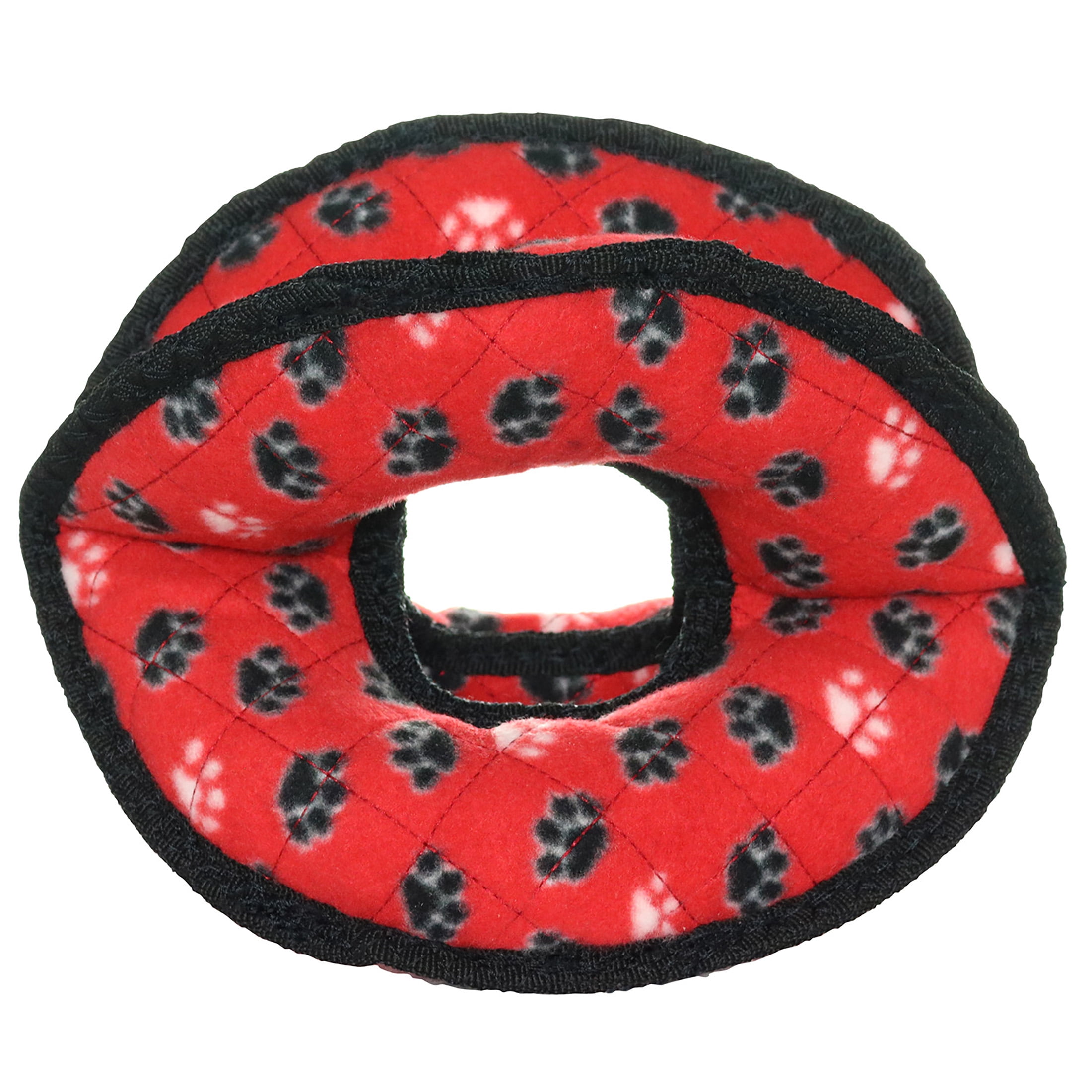 VIP Products Tuffy Ultimate 4-Way Dog Ring Toy, Red Paw