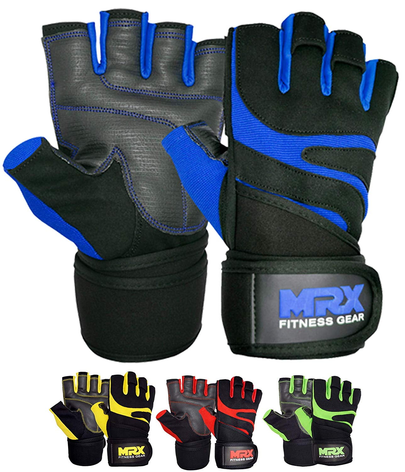Weightlifting Gloves with Integrated Wrist Wrap Support Half Finger