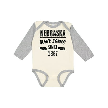 

Inktastic Nebraska Awesome Since 1867 Gift Baby Boy or Baby Girl Long Sleeve Bodysuit