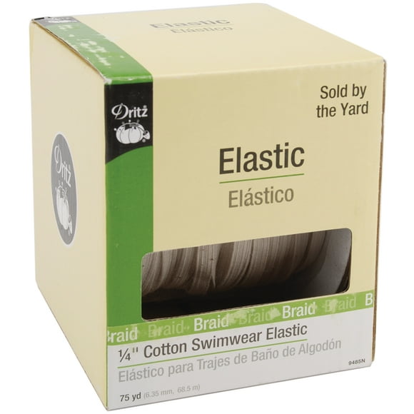 Dritz 1/4" Cotton Swimwear Elastic, Natural, 75 yd