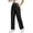 #02 Black 【Mix & Match: Stock Up on Your Favorite Colors】, variant on Women's Solid Loose Fit Casual Pants With Functional Pockets, Cotton Blend Soft Fabric Straight Leg Trousers For Work Office, Walking, Travel, Comfy Low Rise | TruBelle,Army Green L