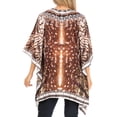thumbnail image 2 of Sakkas Aymee Women's Caftan Poncho Cover up V neck Top Lace up With Rhinestone - SBR123-Brown - One Size Regular, 2 of 5