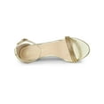 thumbnail image 4 of BLISSFUL STEP Women's Solid Color Open Toe Rhines Ankle Strap Stiletto Sandals Gold 10, 4 of 7