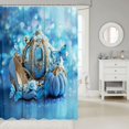 thumbnail image 2 of Manfei Princess Pumpkin Carriage Shower Curtain 72Wx78L,Blue Dreamy High Heels Bath Curtain, 2 of 5
