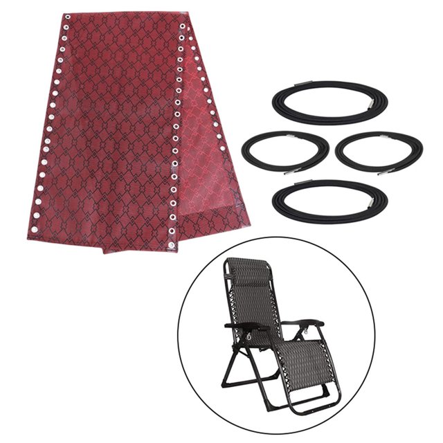 maskred recliner Replacement Fabric Waterproof Replacement Fabric Lawn Back Yard for Red Flower + Rope 160x43cm 2Set