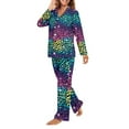 thumbnail image 3 of FOR U DESIGNS Hippie Leopard Print Button Down Pajama Tops for Women Loose Fit 2 Pack Size 2XL Womens Nightwear Sets Button Front Sleepwear Long Sleeve Pants Winter, 3 of 7