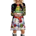 thumbnail image 1 of Robe Décontractée Automne et Hiver pour Femmes, Mode Imprimée de Noël, Col Rond, Manches Longues, Chemise d'Été, Robe Décontractée, Dos Nu, Combinaison avec Poches et Shorts, 1 of 4