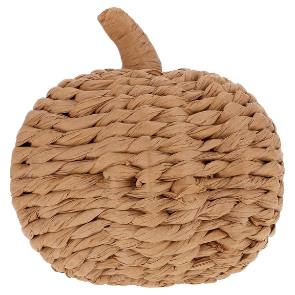 Small Woven Pumpkin Tabletop Decoration, Brown, 7", Fall by Way To Celebrate