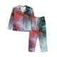 thumbnail image 1 of Fotbe Colorful Abstract Waves Conjunto de Pijama de Manga Larga para Mujer con Estampado, Ropa de Dormir de 2 Piezas, Conjunto de Casa Suave y Cómodo con Bolsillos-Small, 1 of 7