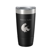 Hovey Lake Map Tumbler Travel Mug Insulated Laser Engraved Coffee Cup Ohio River Indiana 20 oz Black