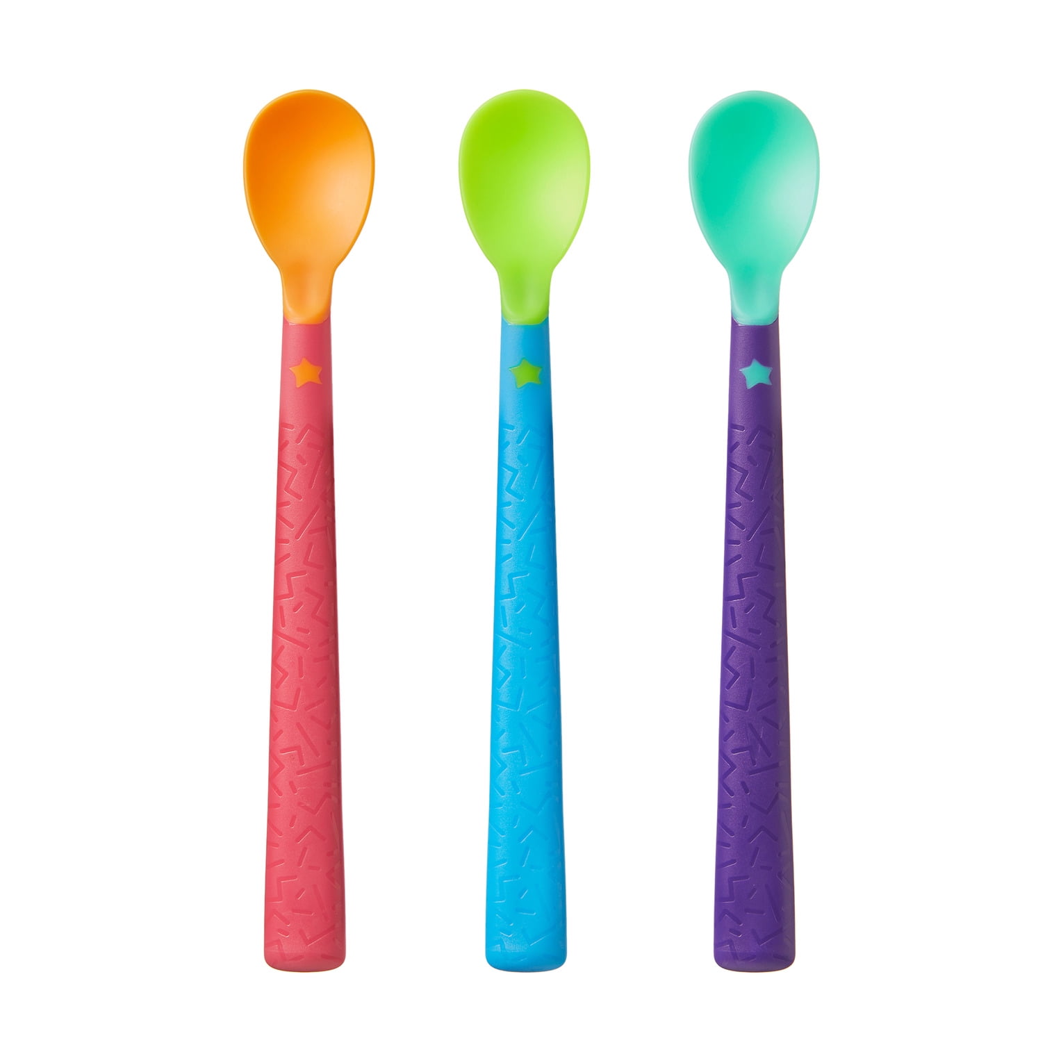 Tommee Tippee Softee Weaning Spoons, BACSHIELD Antimicrobial Technology | Long Anti-Slip Handles, Super-Soft (4+ Months, 3 Count)